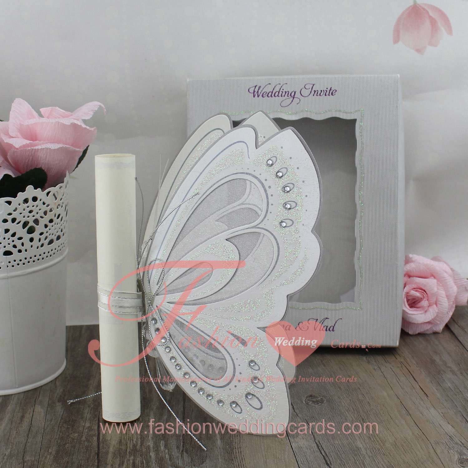 Butterfly Wedding Invitation Cards with Box